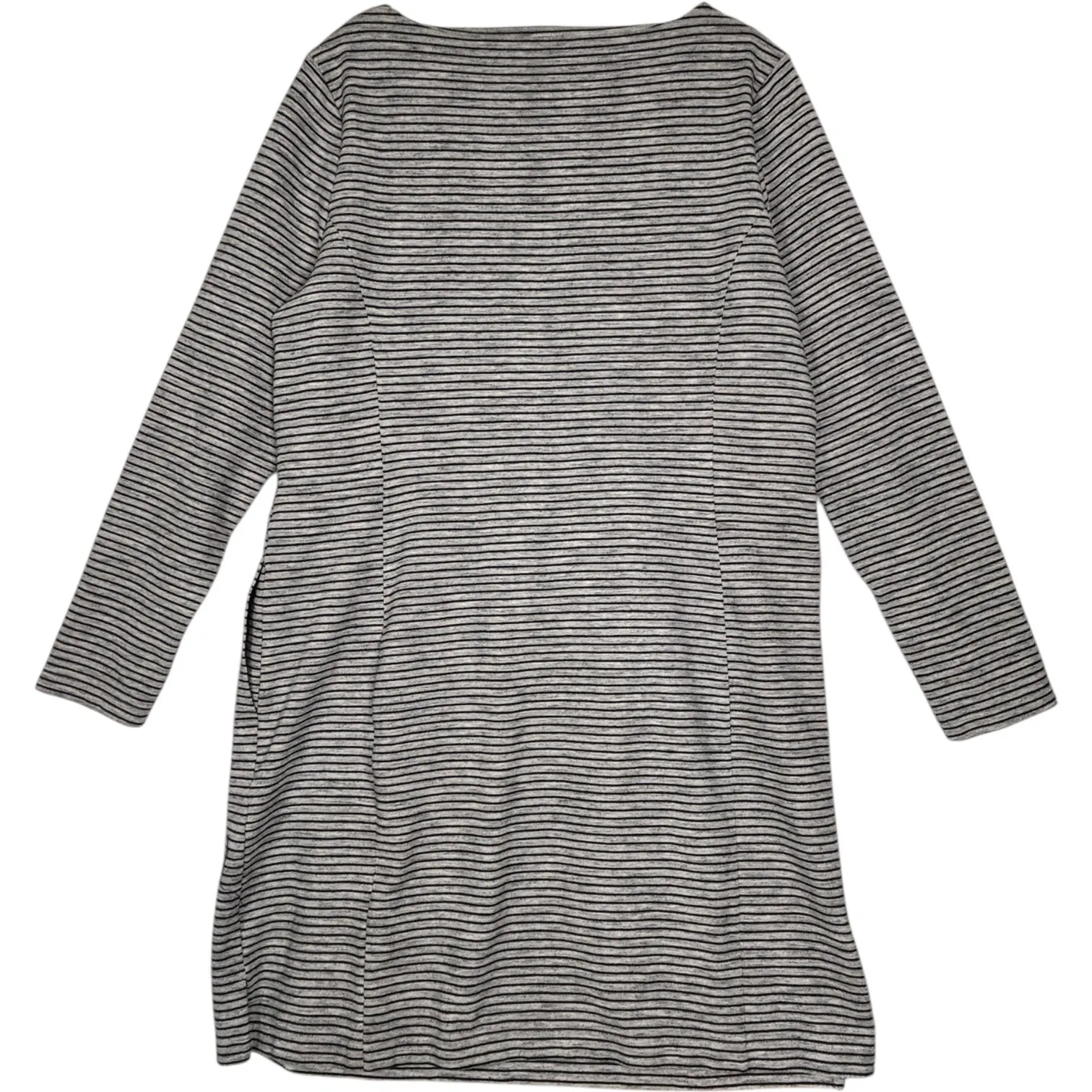 Duluth Trading Co Striped Boatneck Long Sleeve Casual Shift Knit Dress Womens XL Gray - Image 5