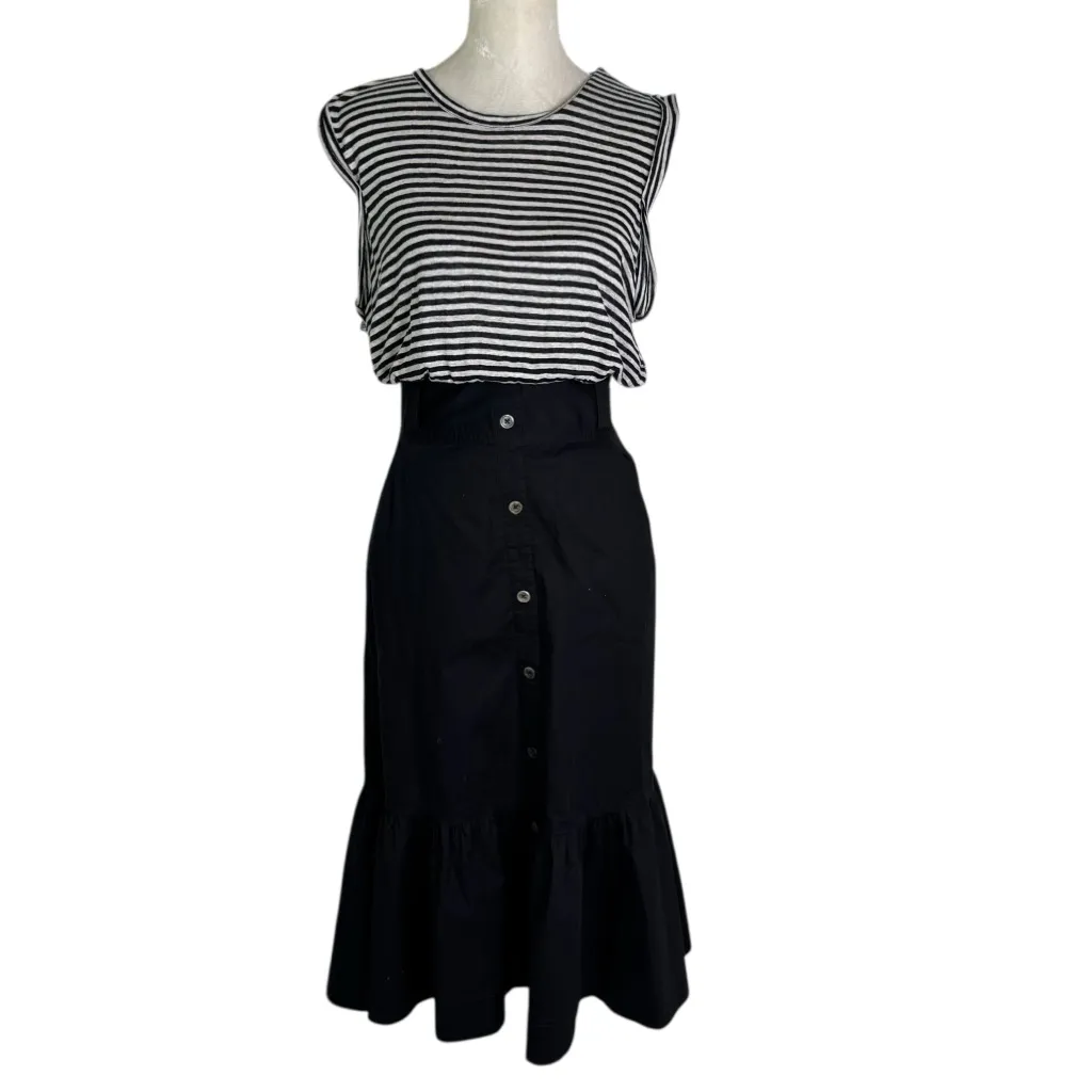 Veronica Beard Linen Capri Midi Dress Black Size S - Image 3