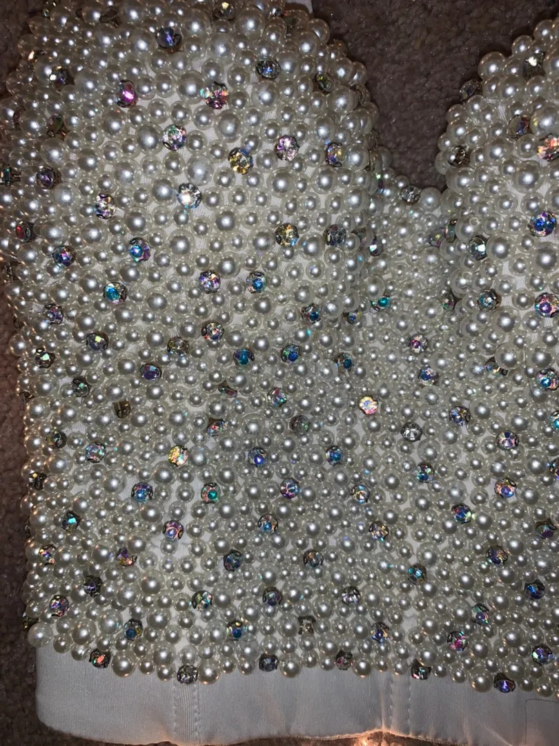 Cream Pearl Covered Top - Image 4