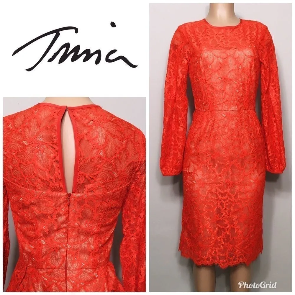 Trina Turk red lace dress. XS. NWOT - Image 2