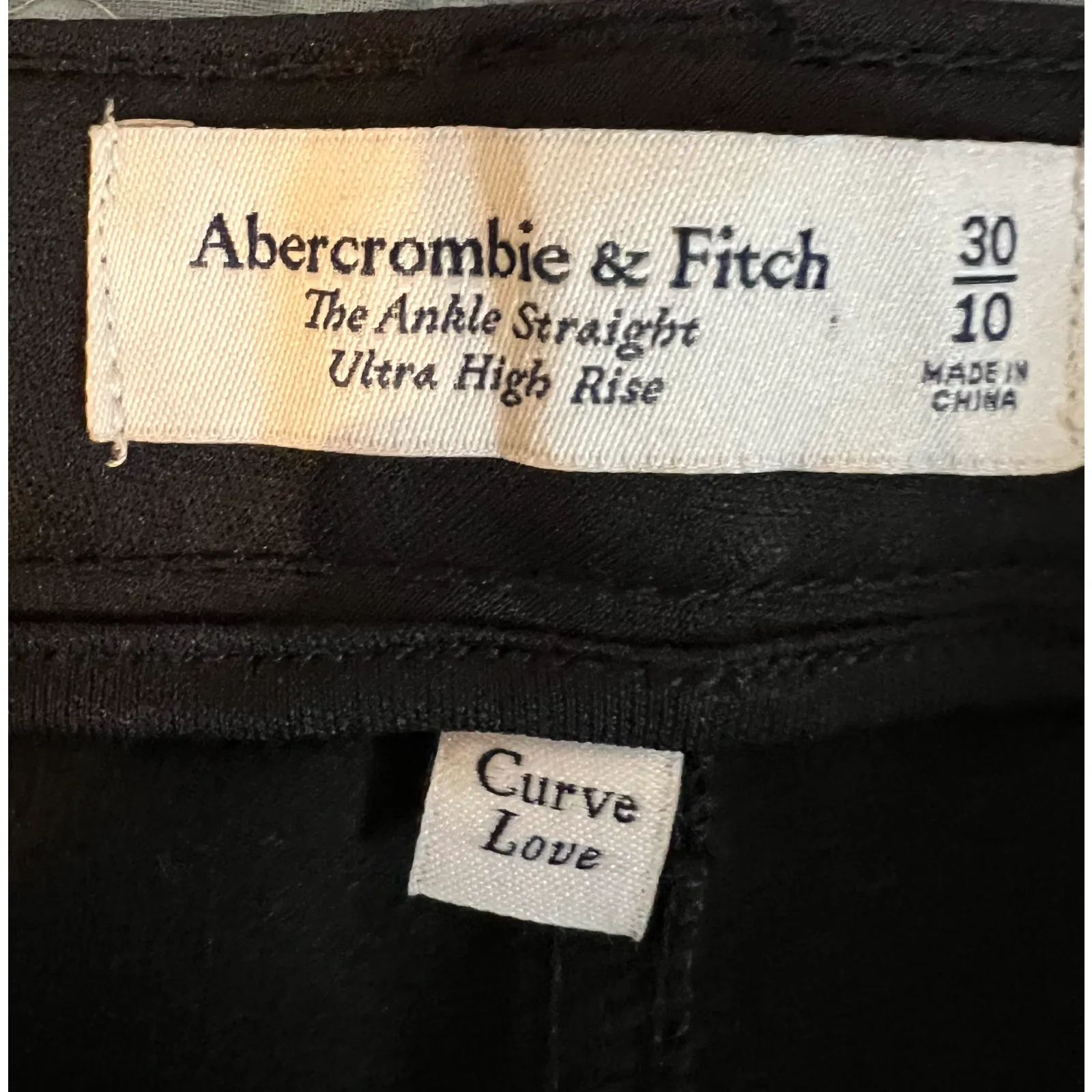 Abercrombie Fitch Vegan Leather Pants Size 10 Black Curve Love High Rise Straigh - Image 2