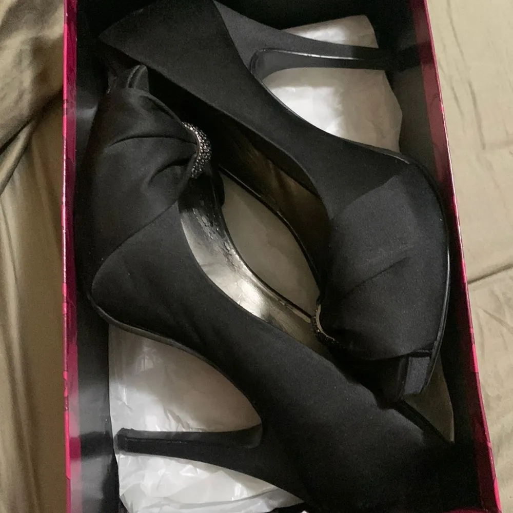 LULU TOWNSEND Black LT Mira Size 11 Peep Toe Heels - Image 2