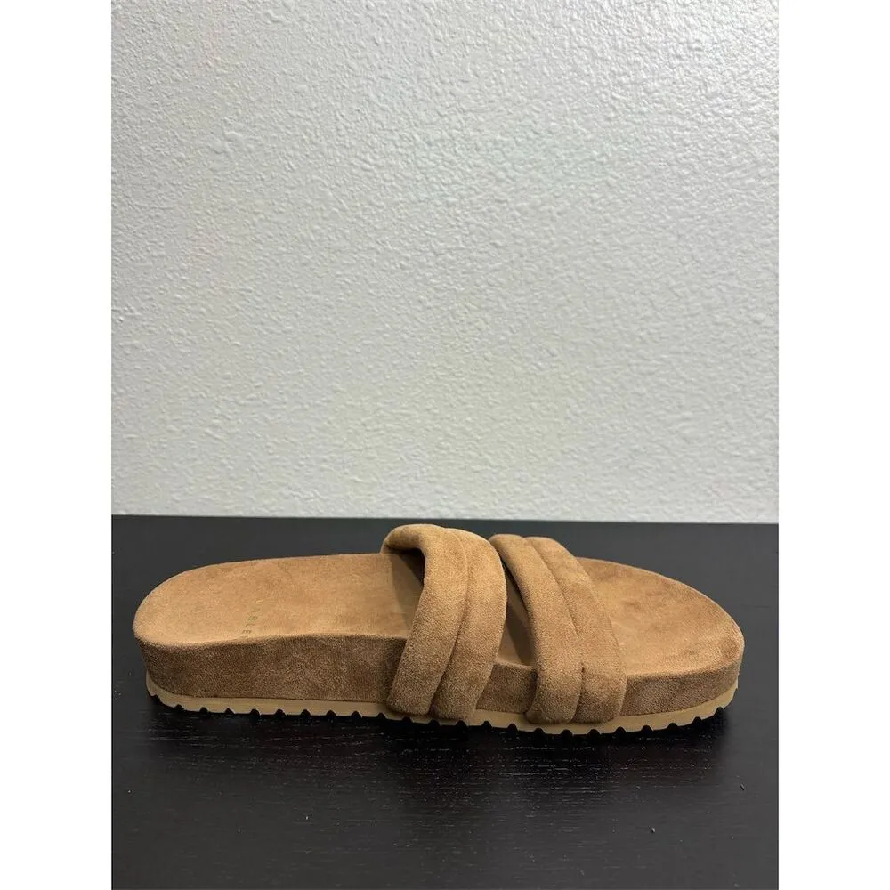 Varley Women's Giles 2.0 Quilted Slides‎ 9 Brown Double Padded Straps Sandals - Image 11