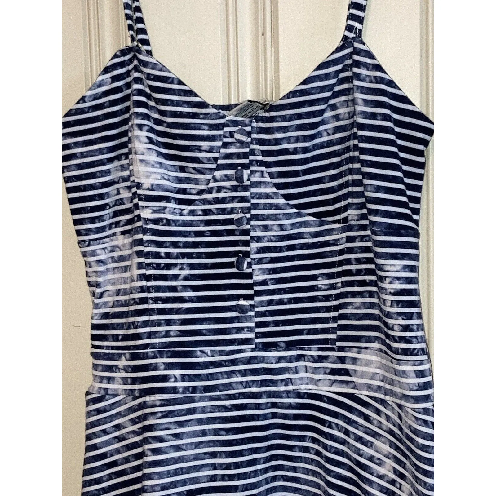 American Rag Women’s Romper Sz XL Blue & White Stripe Acid-Wash-Look Skort NWTS - Image 3