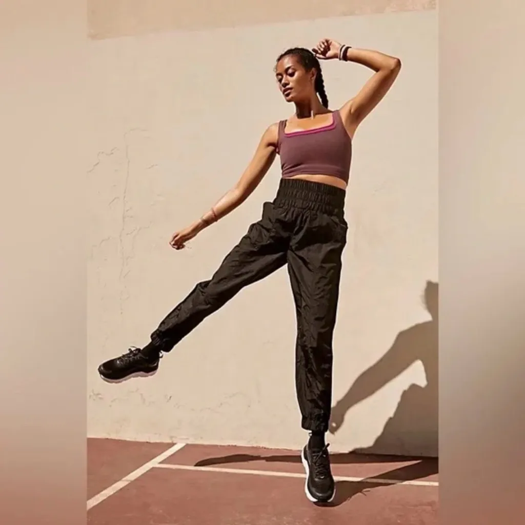 Free People Movement NEW Black Joggers The Way Home Minimalist Pants Active Sz M Size M - Image 2