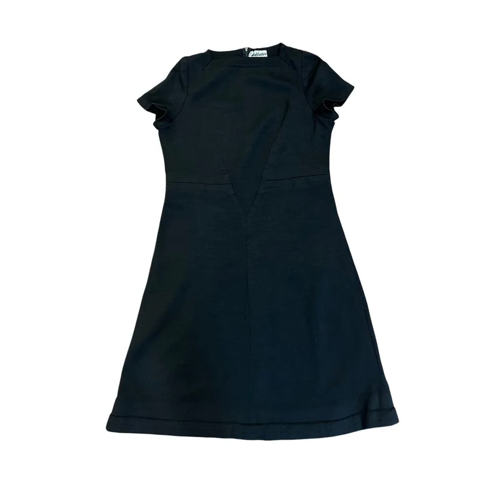 Womens Aled Couture Made in Israel Black Wool Sheath Dress Office Formal Size 12 - Image 3