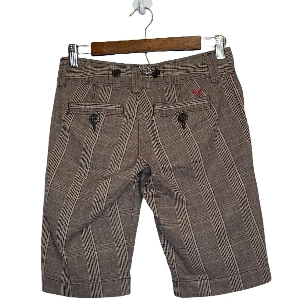 American Eagle Y2K Jorts Vintage Plaid Shorts Academia 2000s - Image 2