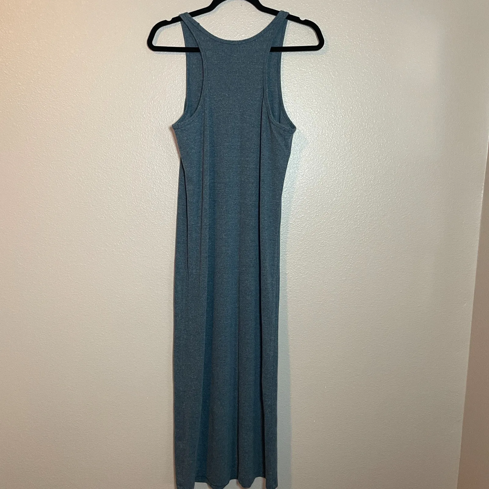 Allbirds Sz XL Ribbed Racerback Tank Dress Heathered Blue Minimalist Comfy - Image 6