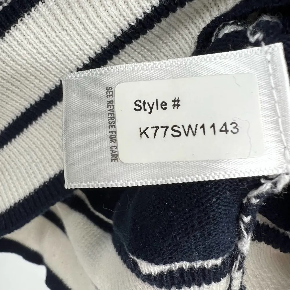 Anthropologie Moth Sweater Womens Small Blue White Stripe Tie Hem Nautical Warm - Image 6