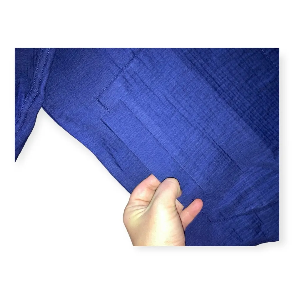 Womens Blue Superoversized Shirt Jacket - Image 5