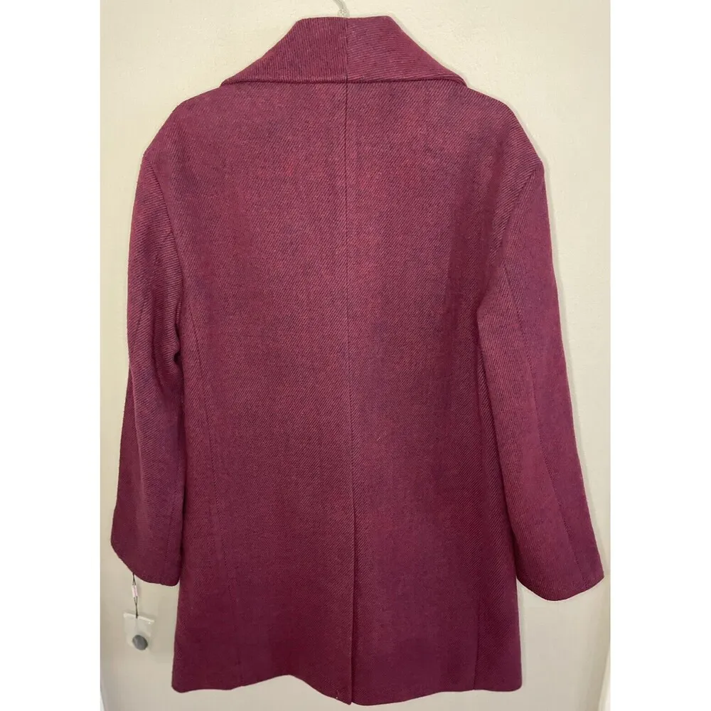 Avec Les Filles Shawl Collar Coat in Maroon Size Medium New - Image 6