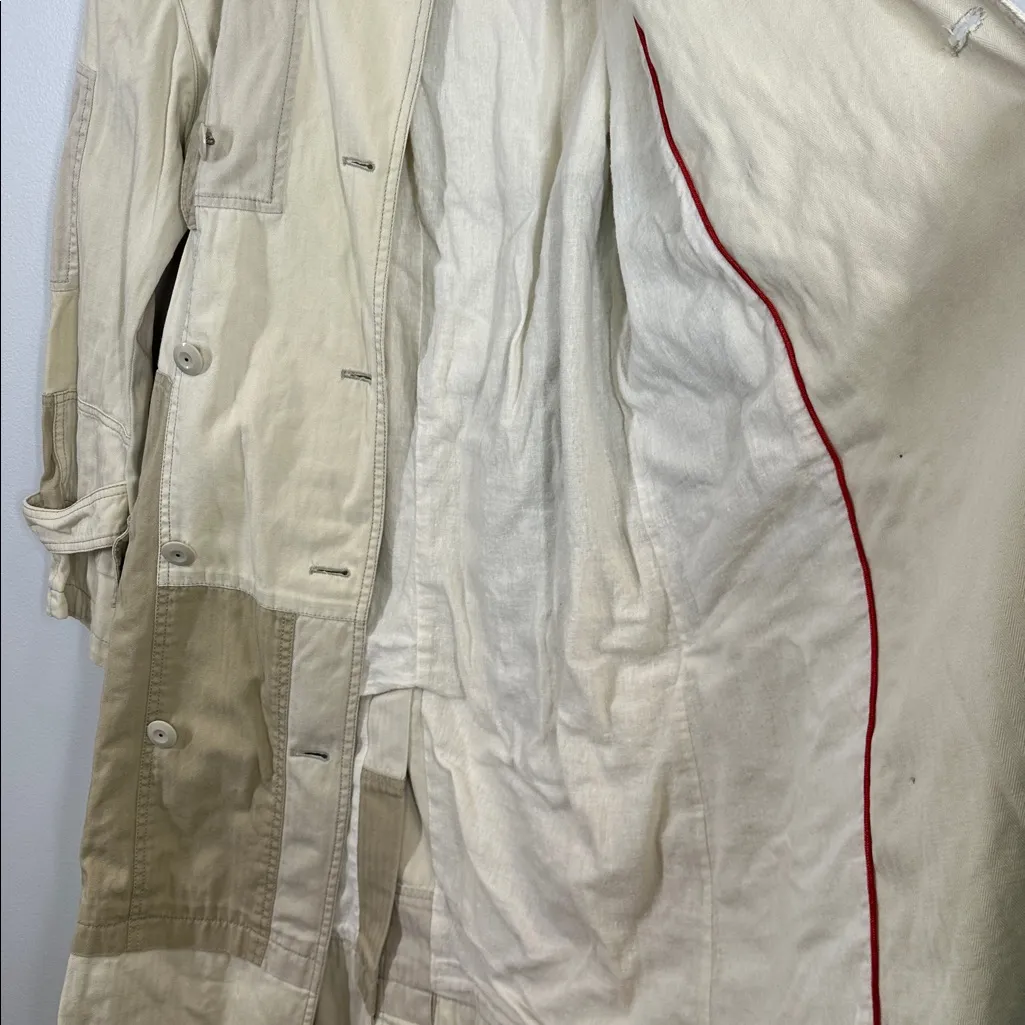 Marc by Marc Jacobs beige patchwork long cotton belted coat size Small - Image 6