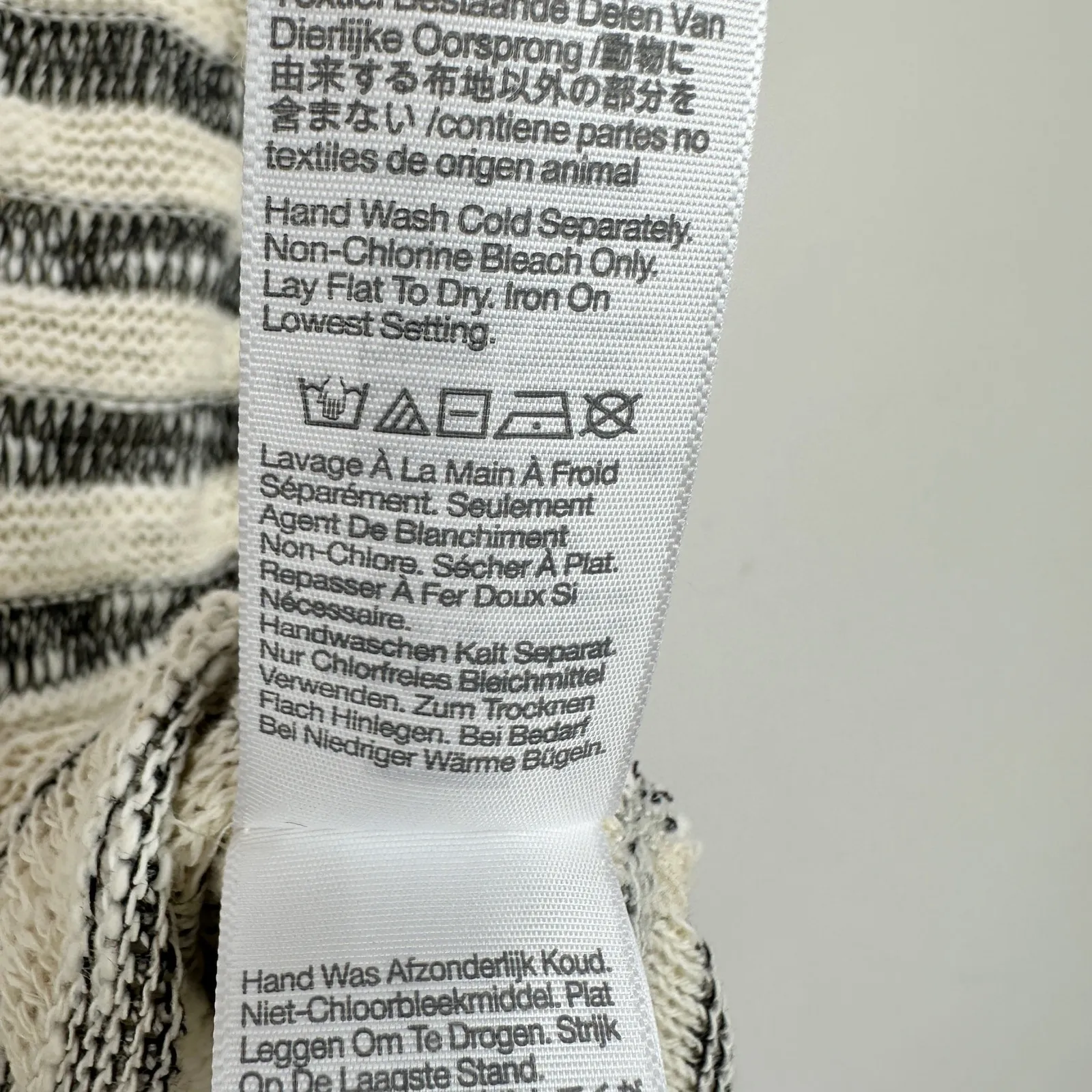 Madewell Crewneck Sweater Vest Striped Knit Cotton Blend Natural Medium NWT - Image 11