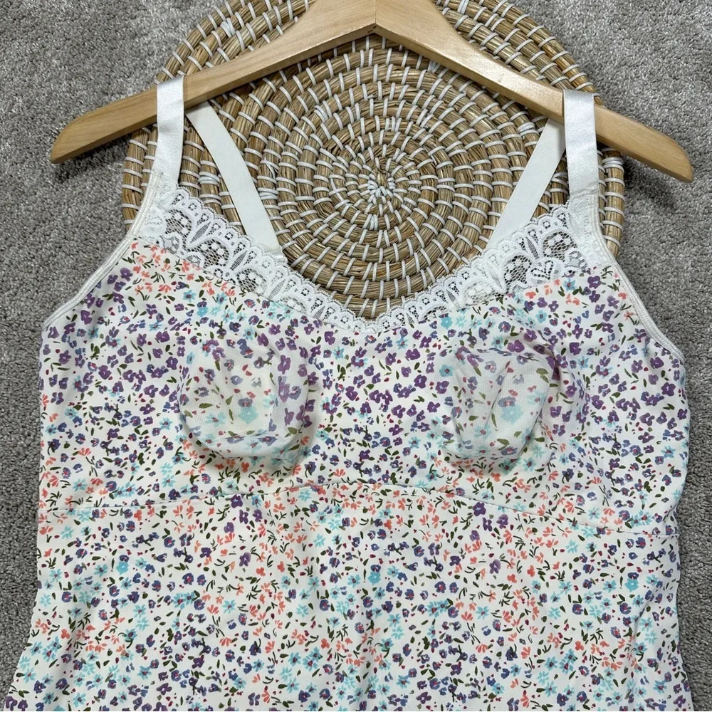 Ruby Ribbon 1800 Floral Heritage Lace Cami Tank Convertible Adjustable Size 42 Purple - Image 3