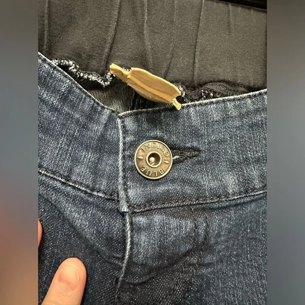 Indigo Blue Maternity Jeans Blue Elastic Top (494) - Image 4