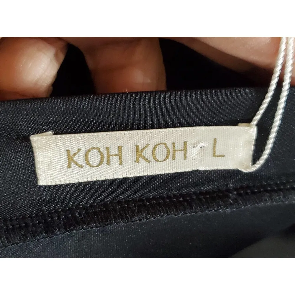 Koh Koh Women's Black Polyester Boat Neck 3/4 Sleeve Casual Jumpsuit Size L Size L - Image 11