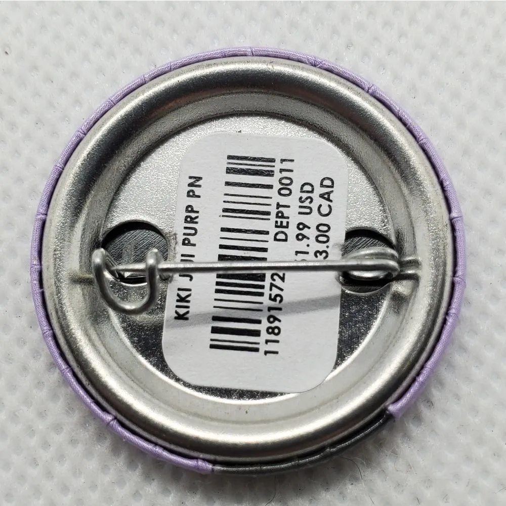 Kiki's Delivery Service Studio Ghibli Jiji Button Pin Purple - Image 3