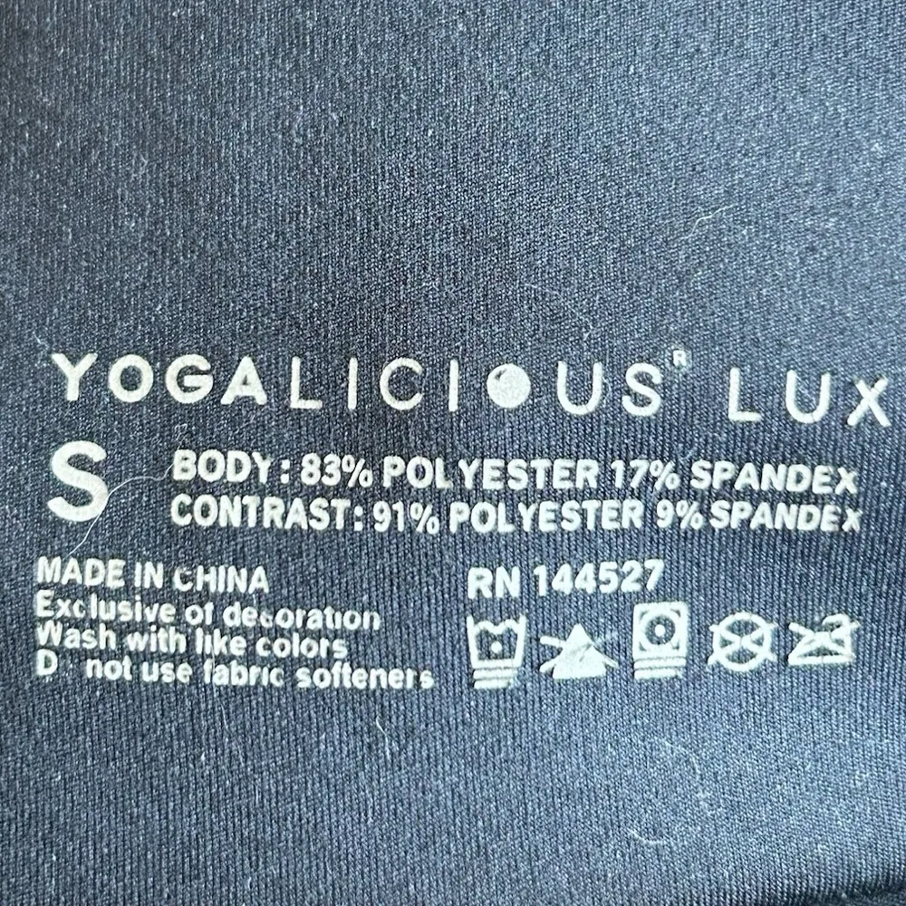 Yogalicious Lux Black High Waist Ultra Soft Lightweight Bike Shorts - Size Small - Image 3