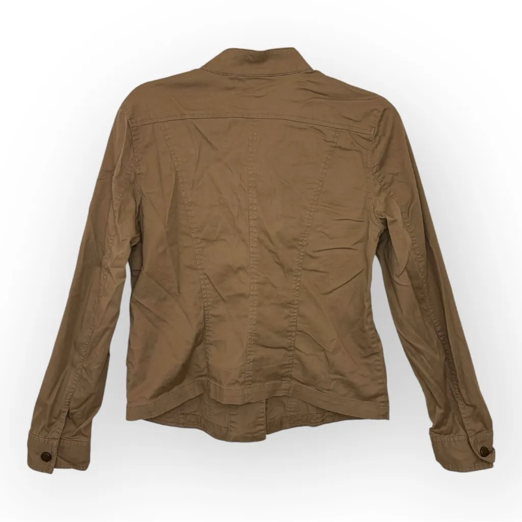 Baccini Khaki Utility Field Jacket Classic Preppy Equestrian Style PM - Image 2