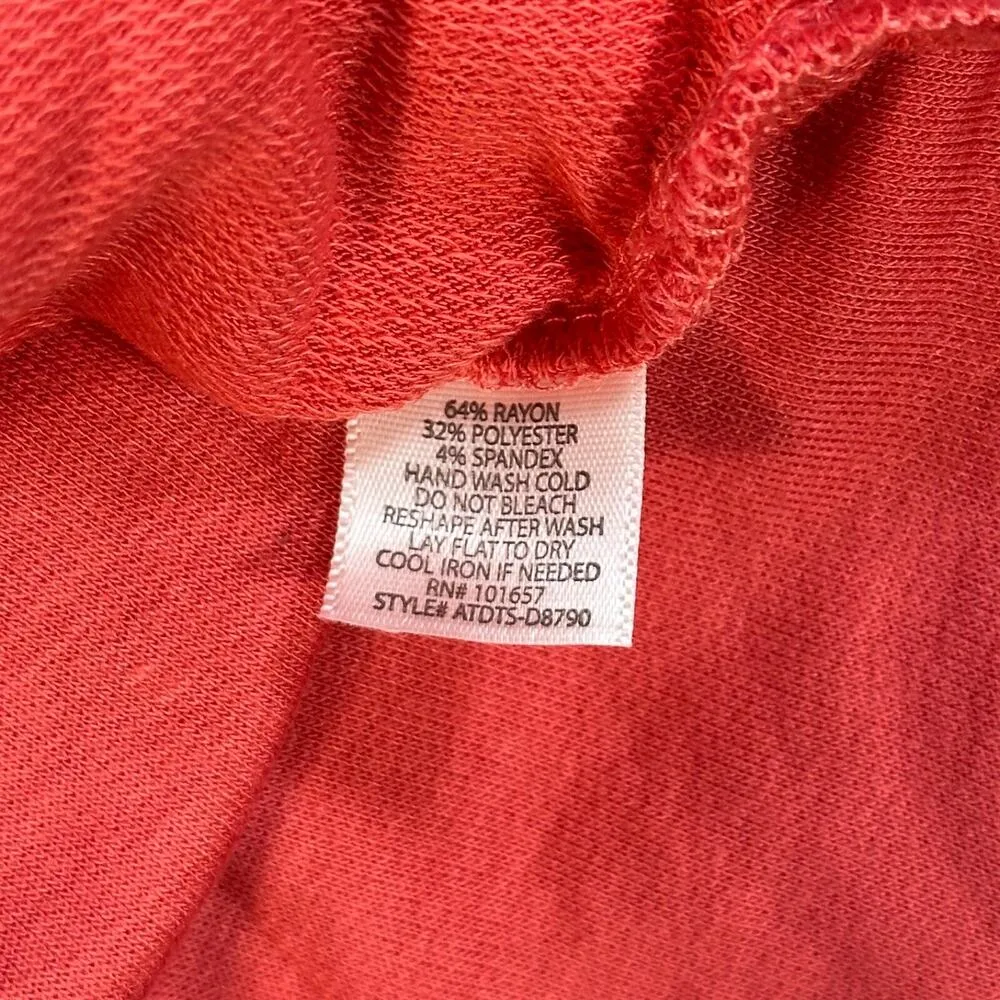 Tresics Beach Shirt Coverup Coral Pink Women's Small Pockets Short Sleeve New - Image 8