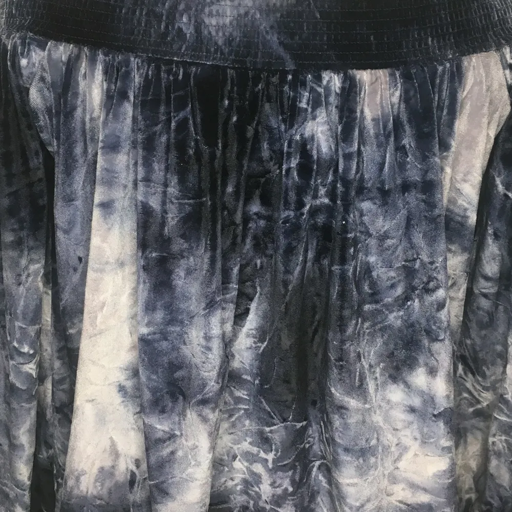 AMERICAN EAGLE Navy Blue Velvet Tie Dye Off the Shoulder Blouse Top XS - Image 8