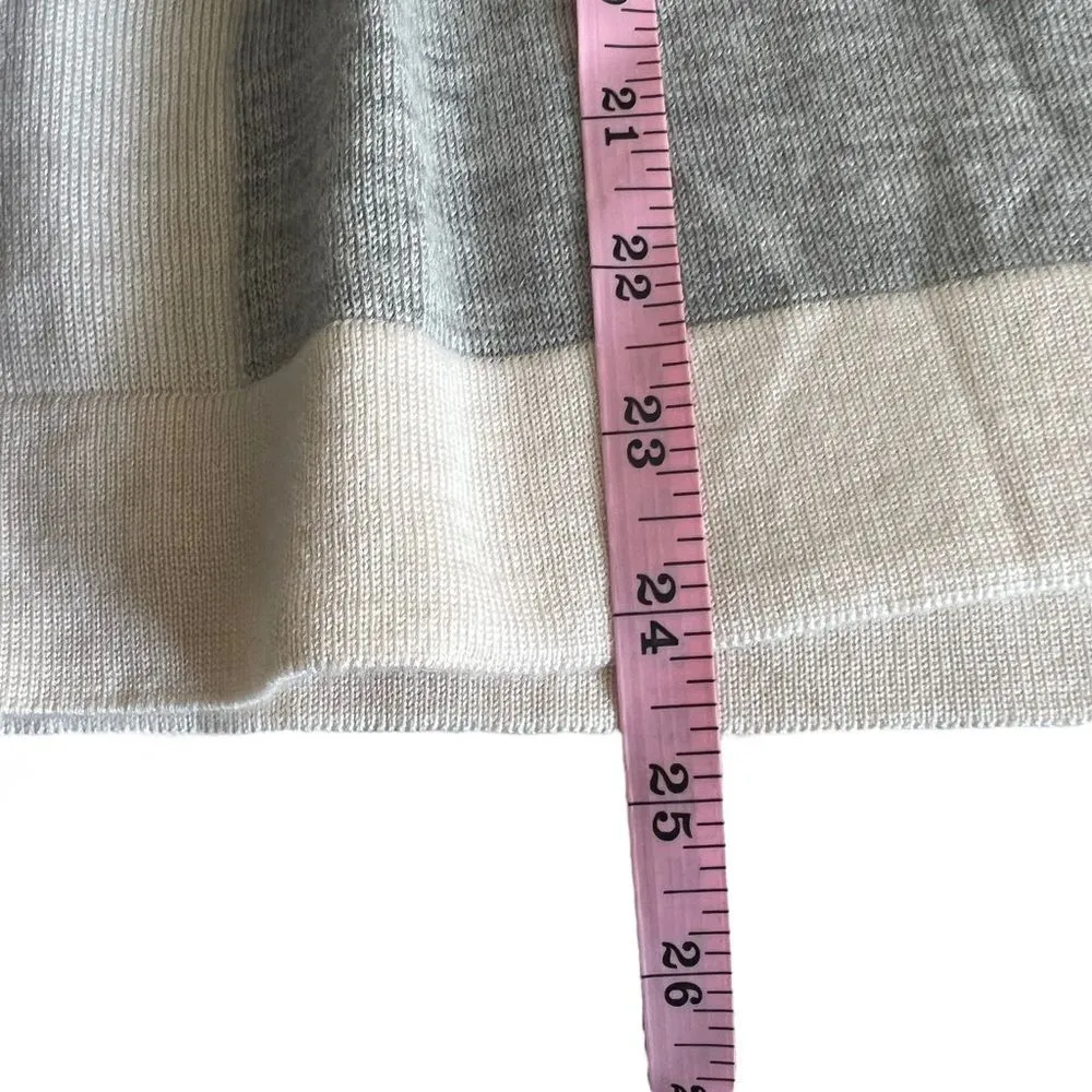 Maus & Hoffman Gray Cream Cashmere Silk 3/4 Sleeve Sweater Top L Size L - Image 8