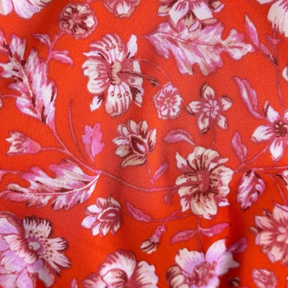 J.Crew Preppy Poppy Fields Garden Bell Sleeve Top Size Small Floral Satin - Image 4