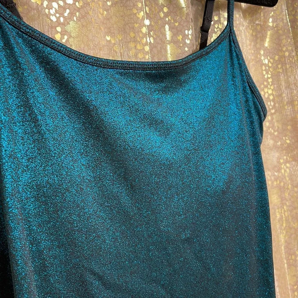 teal and black sparkle shimmer camisole, size S, NWOT - Image 2