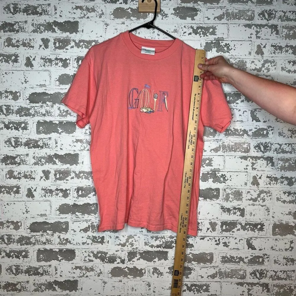 Mcenergy sportswear | women Vintage golf embroidered short sleeve shirt Pink Size L - Image 4