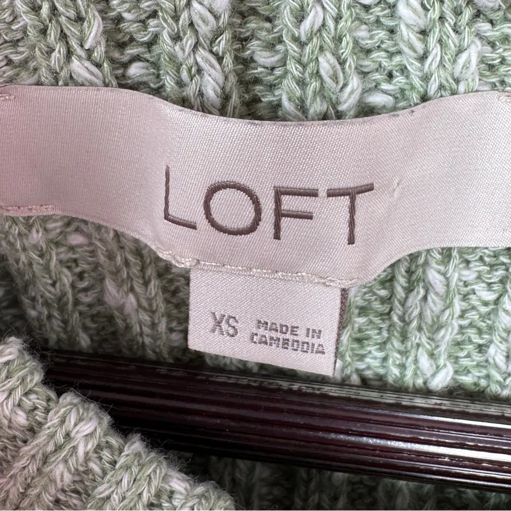 Loft Ribbed Marled Knit Crewneck Sleeveless Sweater Sage Green XS - Image 11