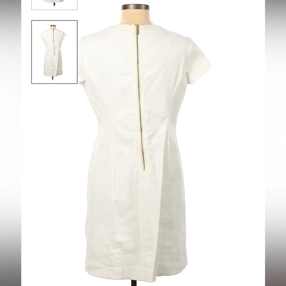 Jones New York White Stretch Crocodile Print Dress 4 - Image 5