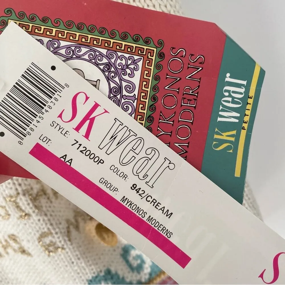 SK Wear Vintage NWTs Mykonos Grecian Gold Coin Metallic Thread Sweater small Size undefined - Image 10