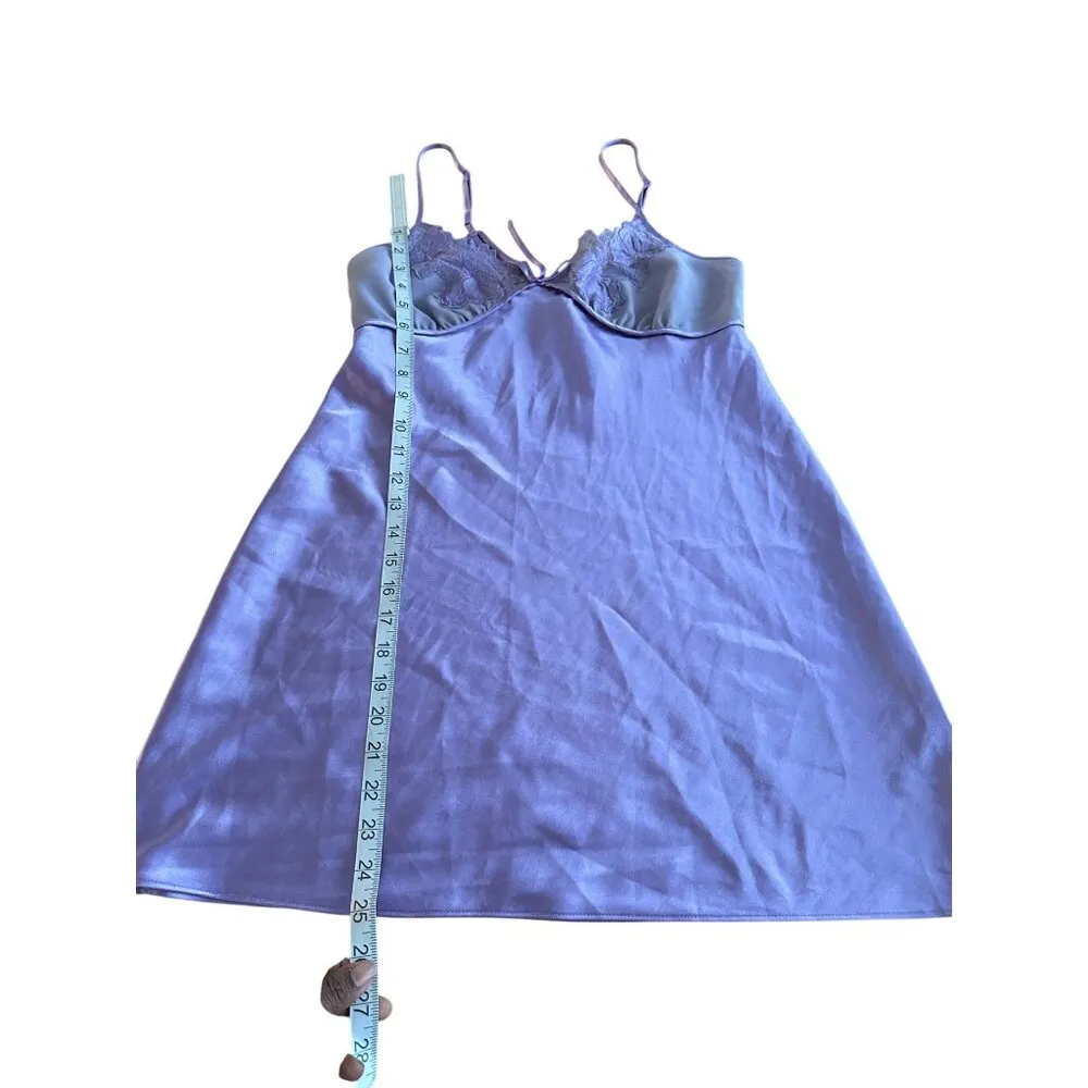 Vintage Lingerie Nightgown Women Sz S Purple Y2k Baby Doll Lace Trim Solid Sexy - Image 3