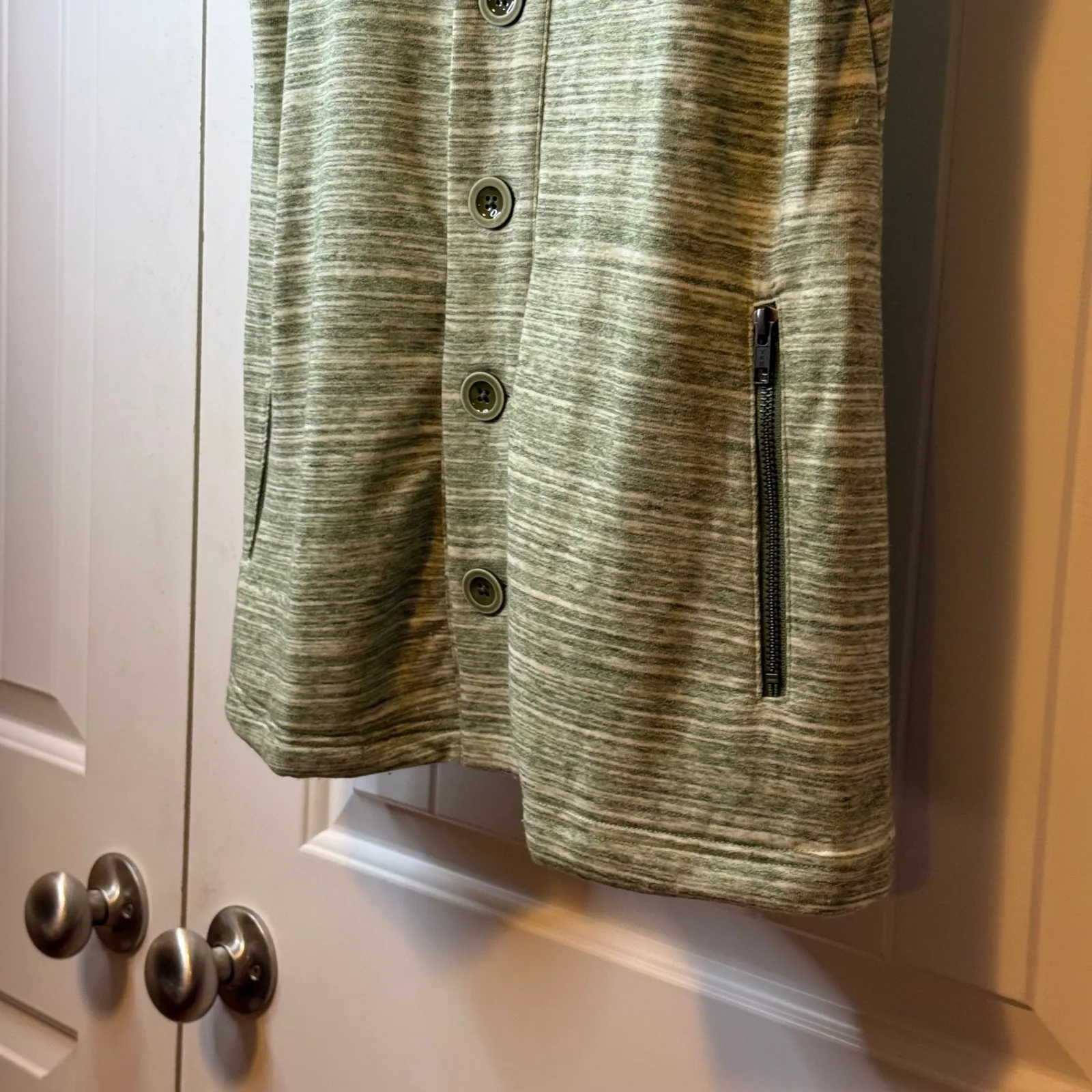 Matilda Jane NEW Out The Door Knit Vest Green Button Front Collar Pocket Size XS - Image 7