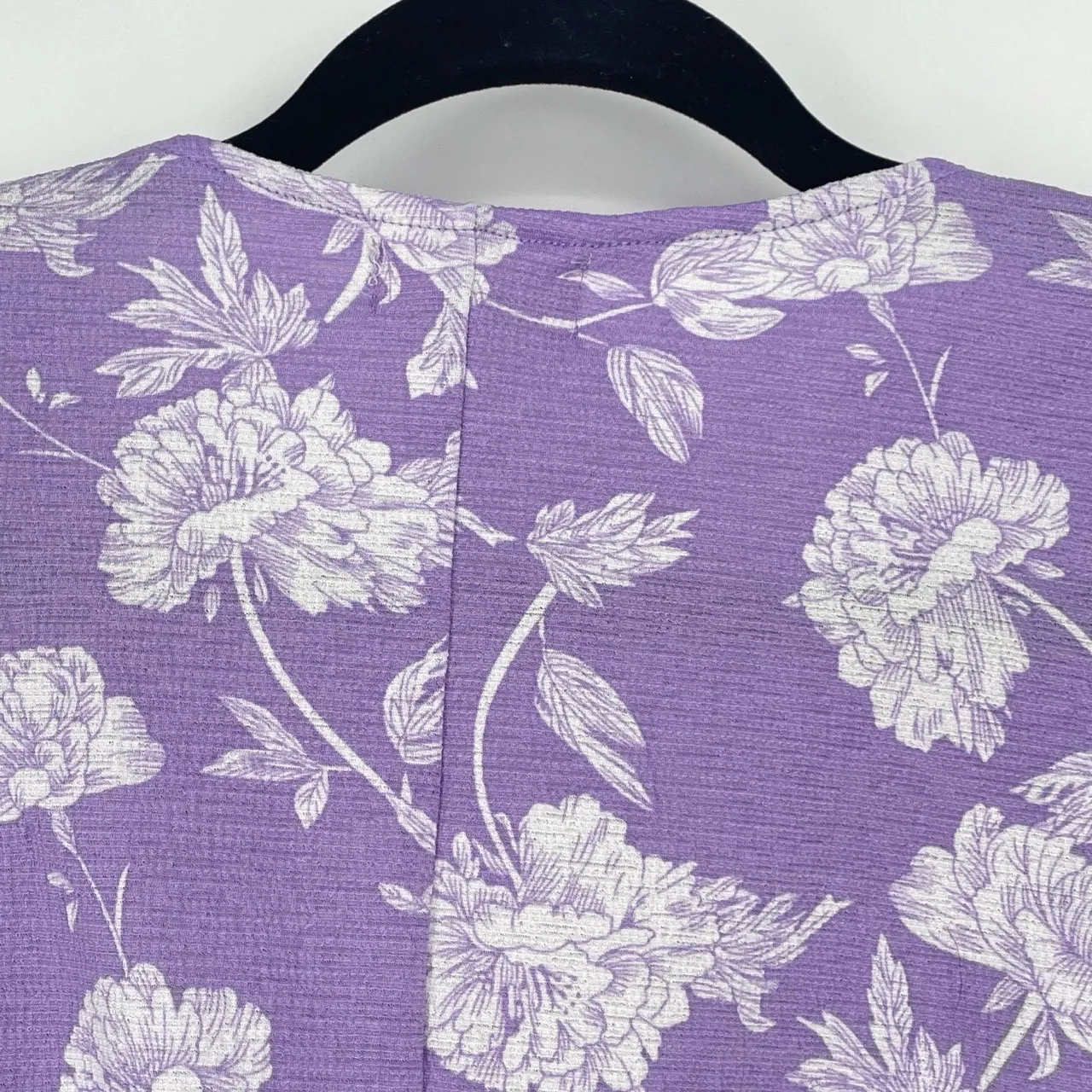 Melloday Womens V-Neck Puff Sleeve Lilac Floral Peplum Fairy Core‎ Blouse Medium - Image 5