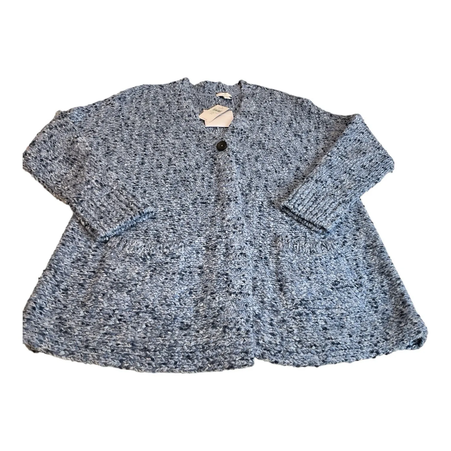 NWT J Jill Utopia Patch Pocket Cardigan LP Long Sleeve Chunky Knit Blue $119 Size undefined - Image 5