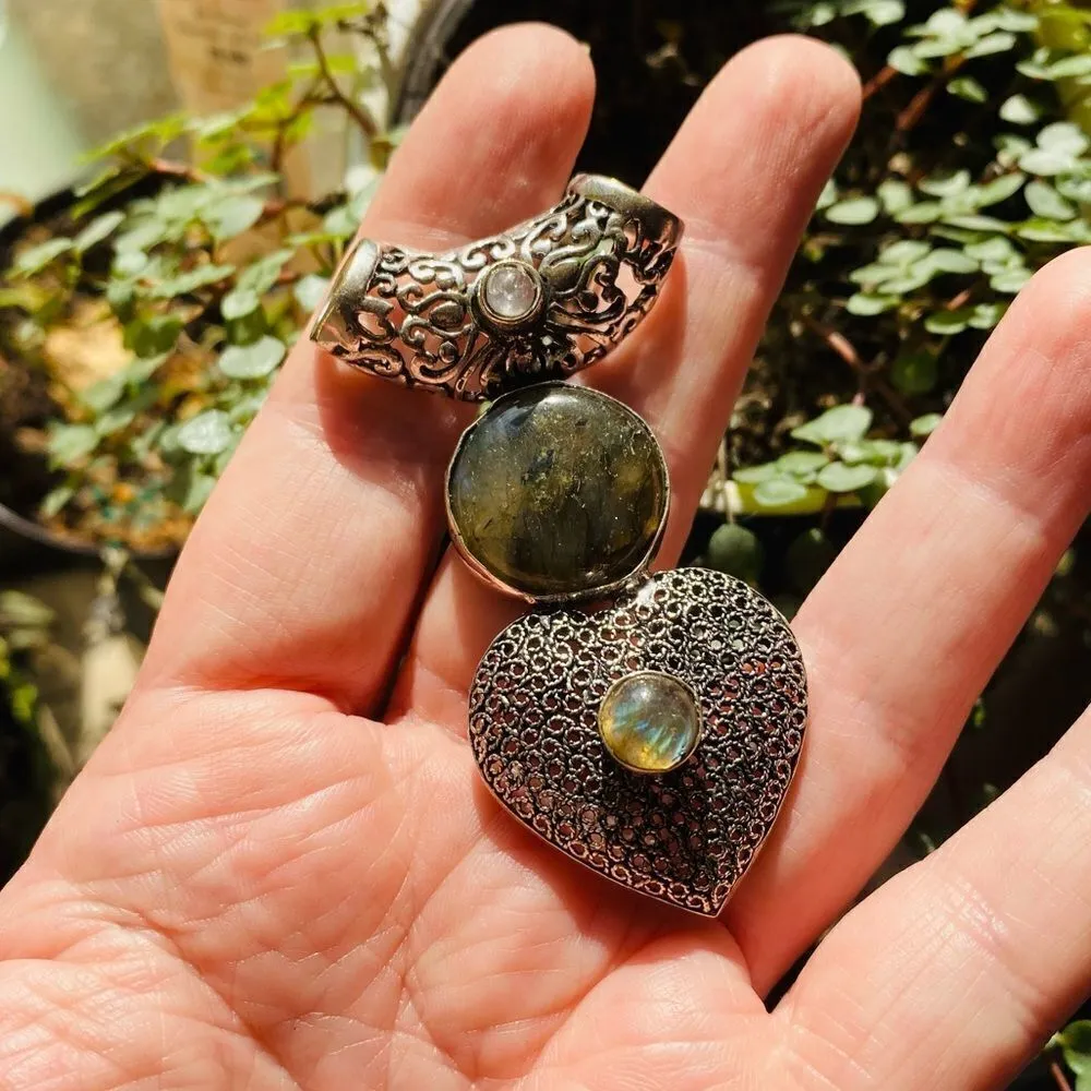 Labradorite Sterling Silver Statement Pendant Silver - Image 6