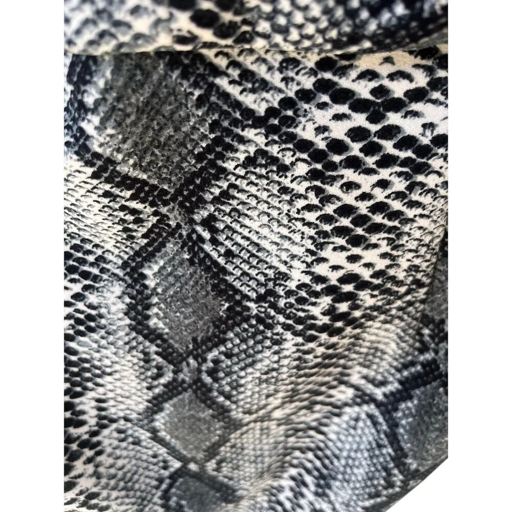 Python Print Halter Fitted Dress Medium Black - Image 6