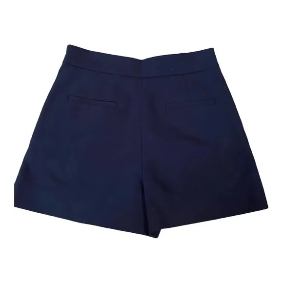 Abercrombie & Fitch‎ Woman’s Navy Side Zip High Waisted Shorts Size 0 Pockets - Image 2