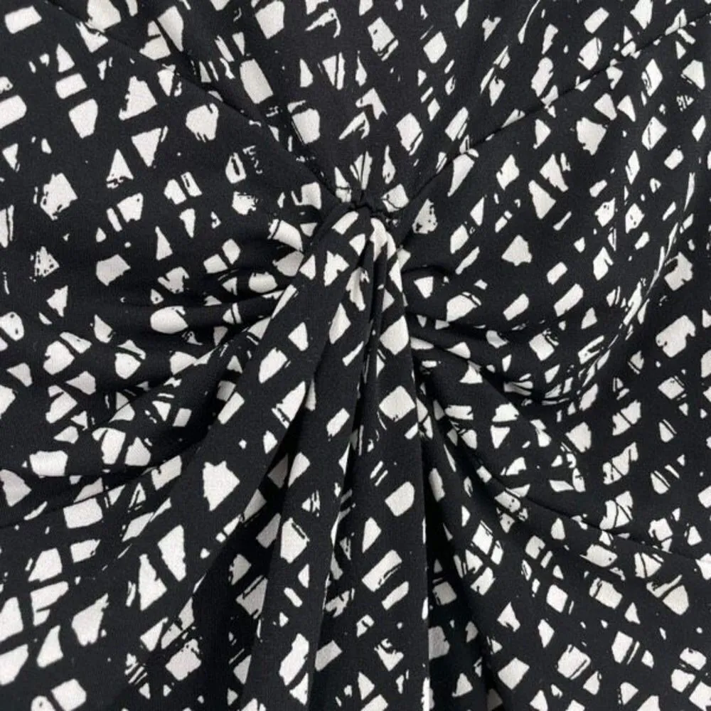 Tahari ASL‎ ruched Twist Dress Scoop Neck geometric flattering  size 4 - Image 5