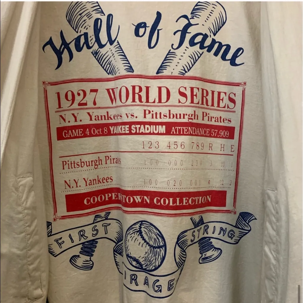 VTG 1927 MLB Hall of Fame Mirage Baseball Jacket Blue Size XL - Image 5