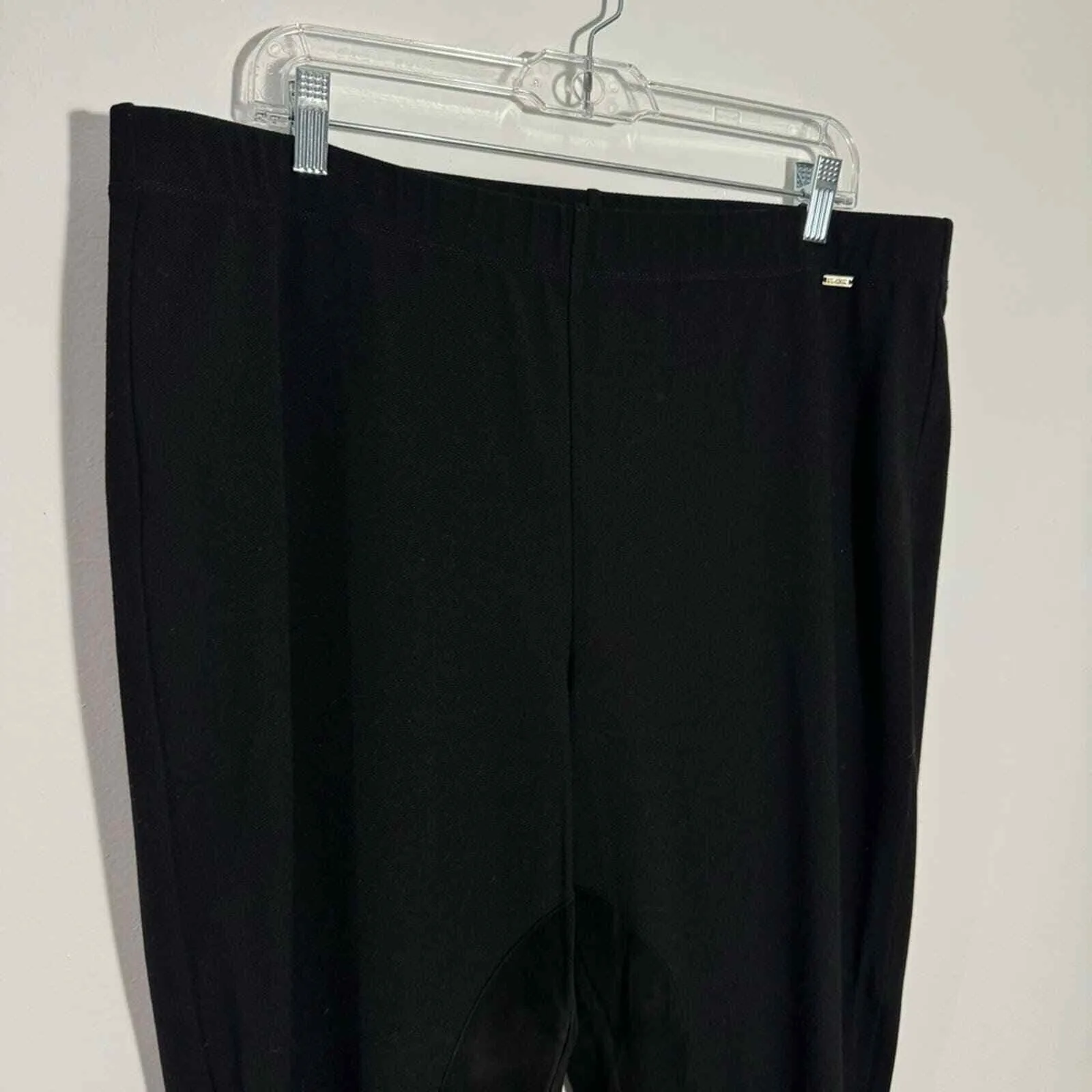 St. John Sport Black Equestrian Pull-On Stretch Pants with Goat Suede Size‎ XL - Image 2