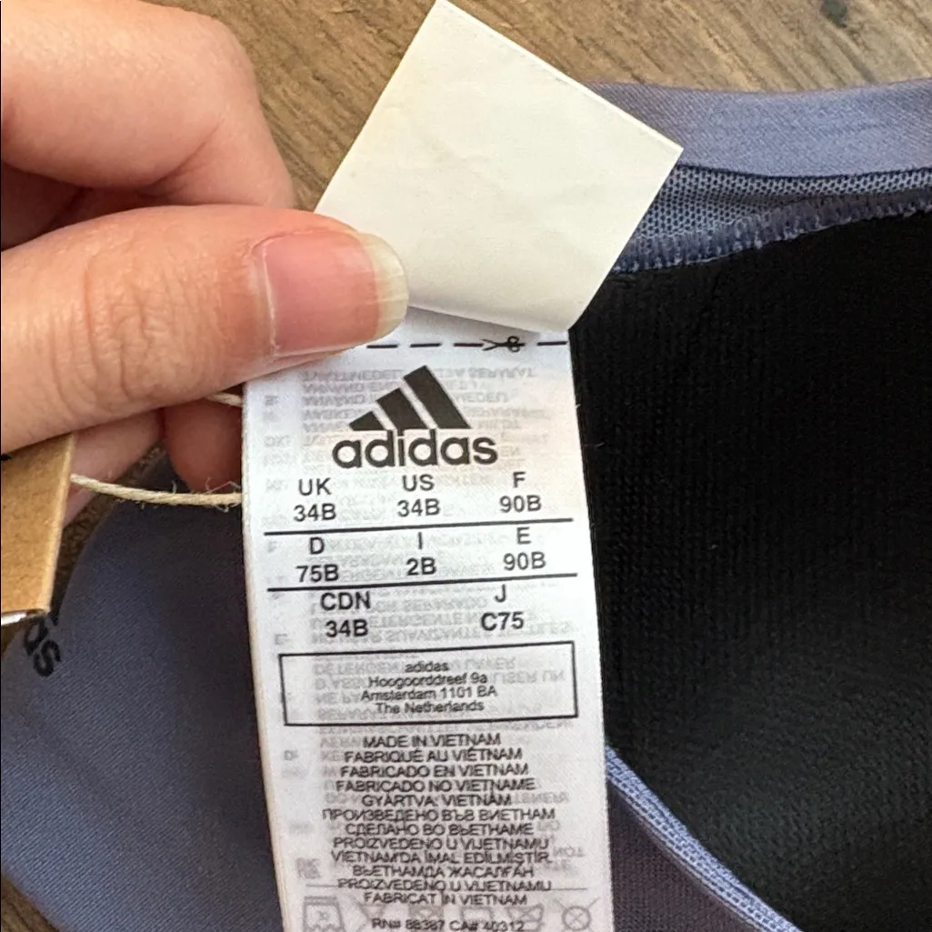 adidas Stronger For It High Support Aeroready Yoga Sports Bra Violet/​Black - Image 8