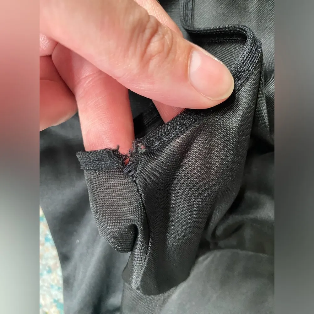 Vintage black mesh sleeveless maxi slip dress night gown, size 36 large - Image 2