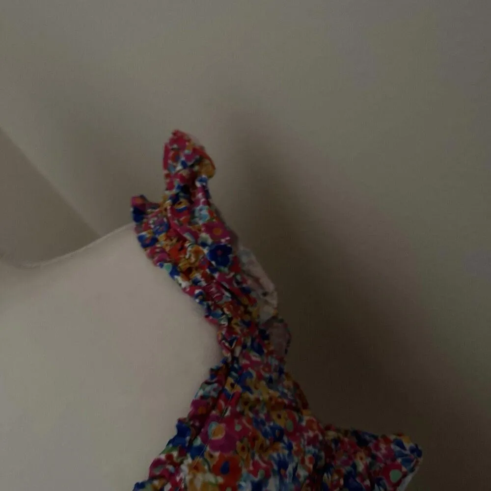 For Love and Lemons Sasha Crop Top Pink Blue Yellow Floral - Image 5