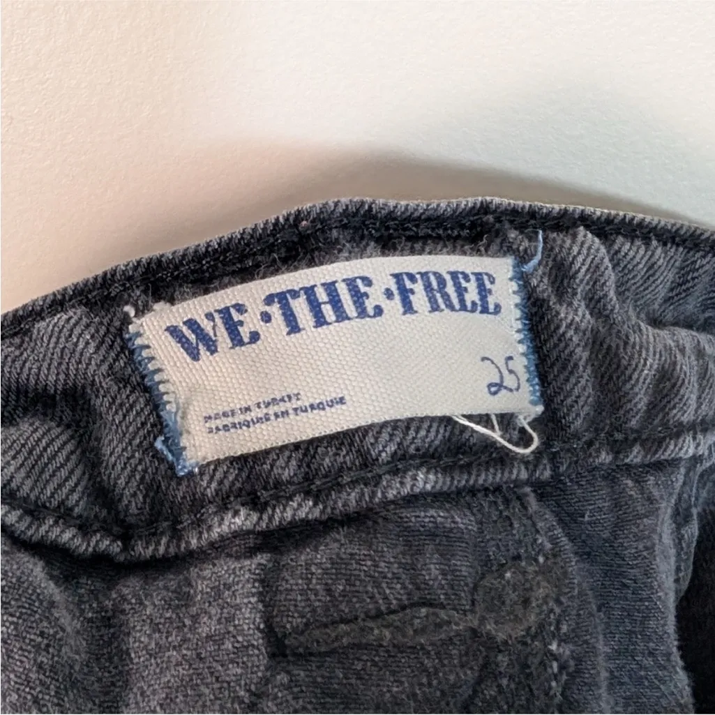 Free People - Faded Black Midnight Sun Mid Rise Denim Mini Skirt/Skort Size 25 - Image 9