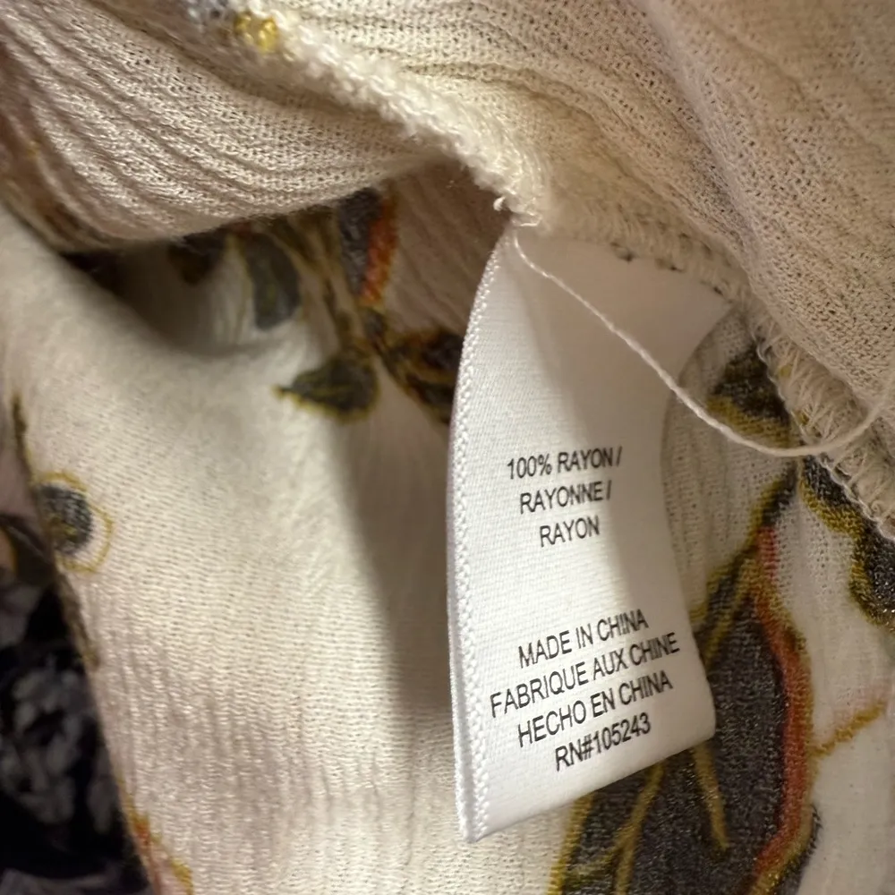 Studio B by Bobeau Floral Print Button Front Ruffled Crepe Women's Top - Image 8