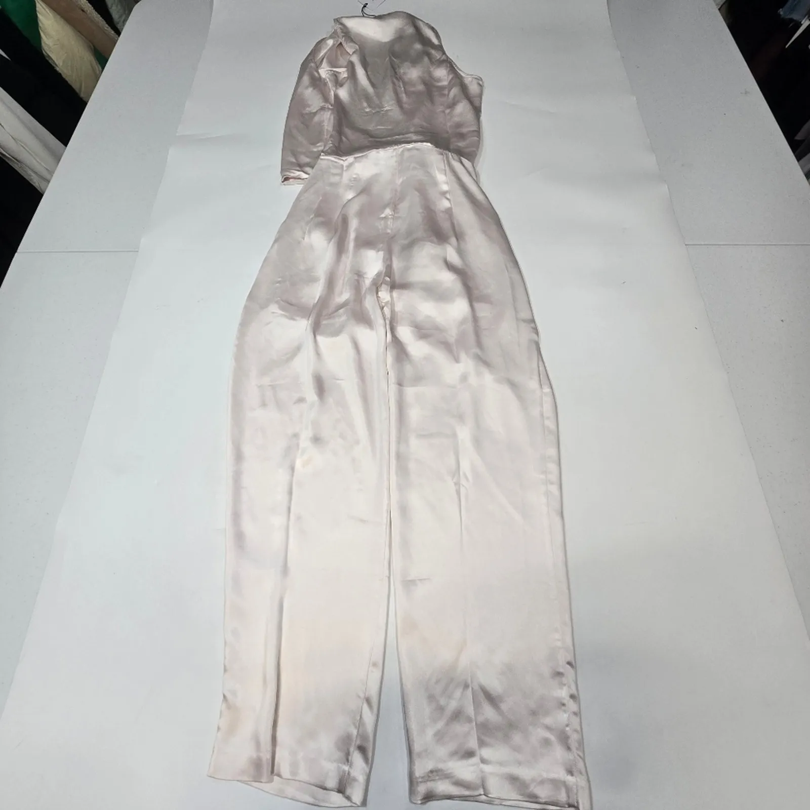 LPA Tie Front Jumpsuit in Champagne Pink XS - Image 12