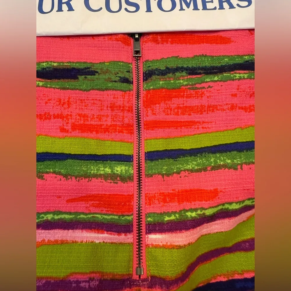 Premise Women Bright Striped Lined Cotton Blend Spring Summer Skirt Newly Drycl - Image 7