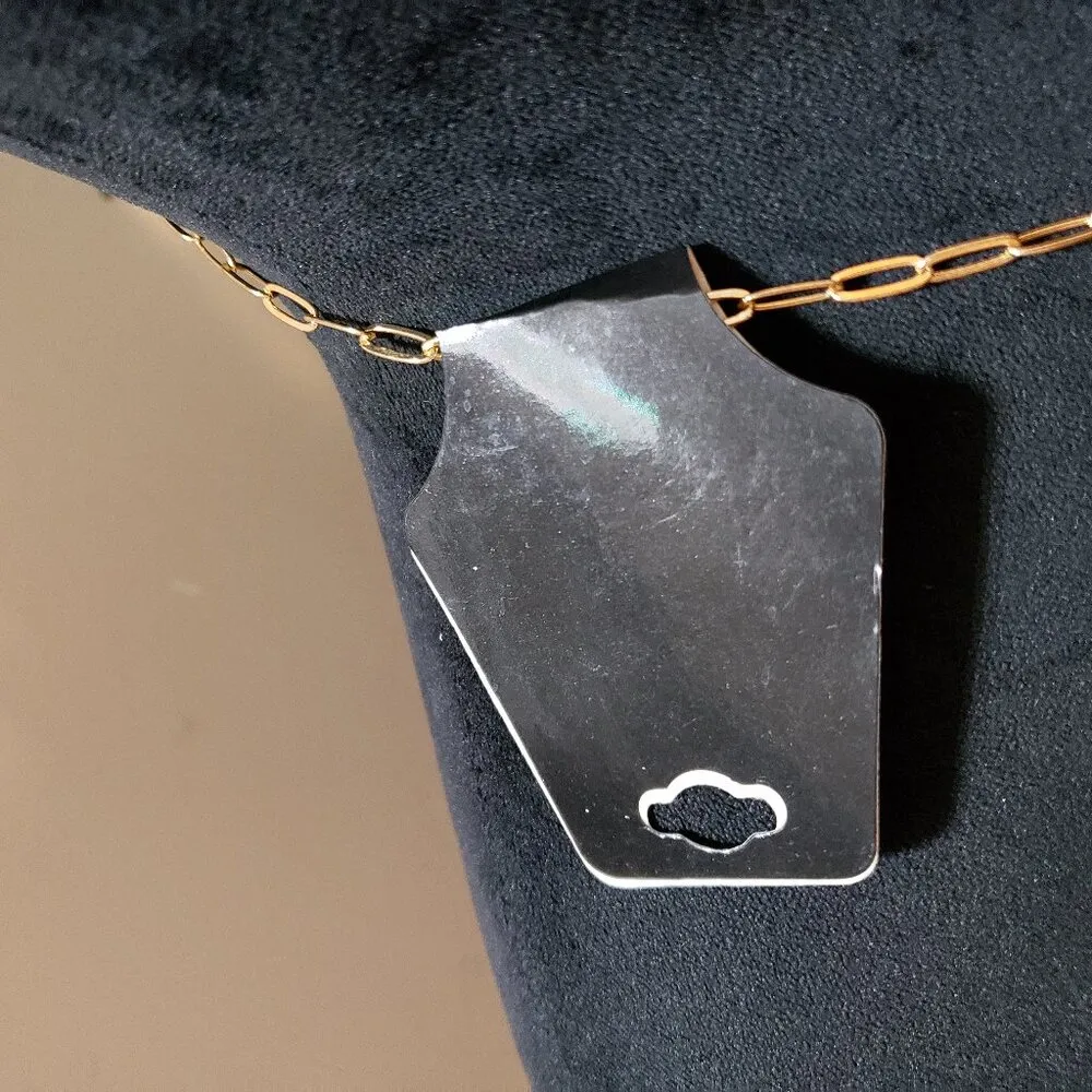 Womens Fashion Gold Tone Paper Clip Chain Heart Pendant Necklace w/ Toggle Clasp - Image 6